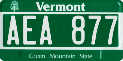 VT license plate AEA877