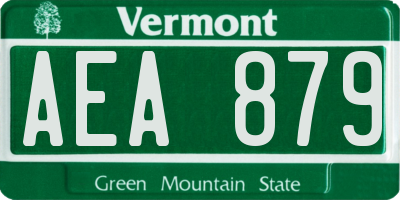 VT license plate AEA879