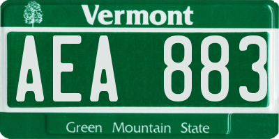 VT license plate AEA883