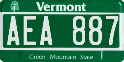 VT license plate AEA887