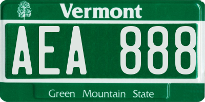 VT license plate AEA888
