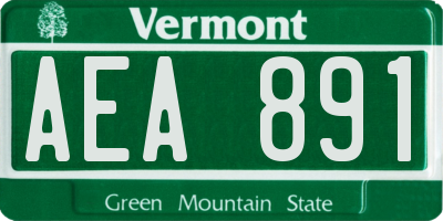 VT license plate AEA891