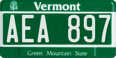 VT license plate AEA897