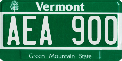 VT license plate AEA900