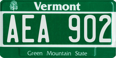 VT license plate AEA902