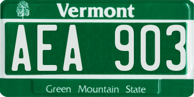 VT license plate AEA903