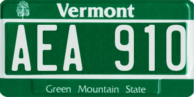 VT license plate AEA910