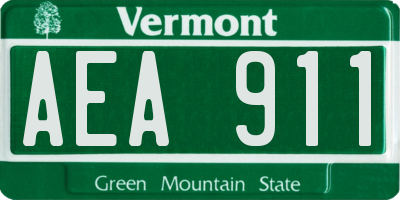 VT license plate AEA911