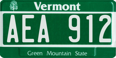 VT license plate AEA912