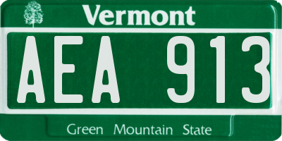 VT license plate AEA913