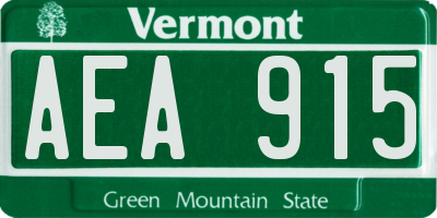 VT license plate AEA915