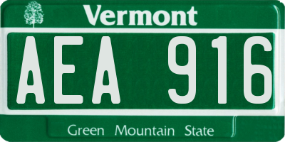 VT license plate AEA916