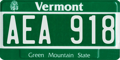 VT license plate AEA918