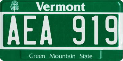 VT license plate AEA919