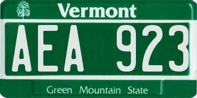VT license plate AEA923