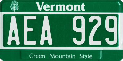 VT license plate AEA929
