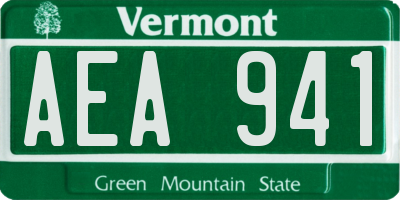 VT license plate AEA941