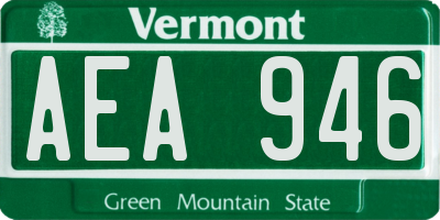 VT license plate AEA946