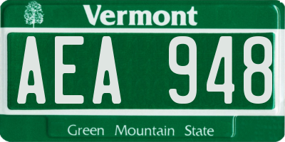 VT license plate AEA948