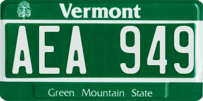 VT license plate AEA949