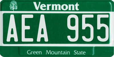 VT license plate AEA955