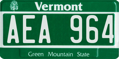 VT license plate AEA964