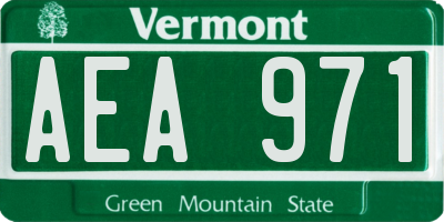 VT license plate AEA971