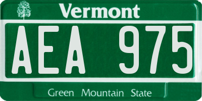 VT license plate AEA975