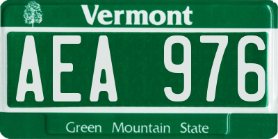 VT license plate AEA976