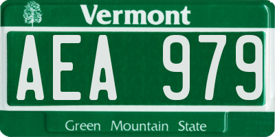 VT license plate AEA979
