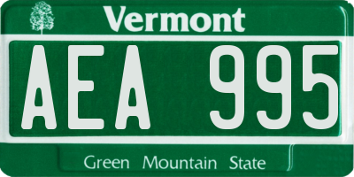 VT license plate AEA995