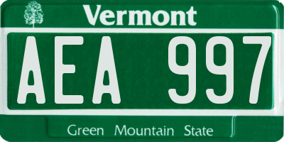 VT license plate AEA997