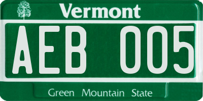 VT license plate AEB005