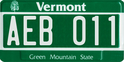 VT license plate AEB011