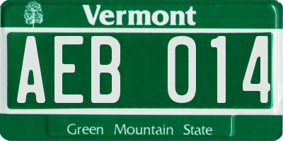 VT license plate AEB014