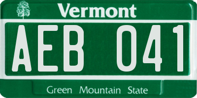 VT license plate AEB041