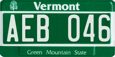 VT license plate AEB046