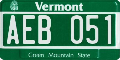 VT license plate AEB051