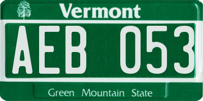 VT license plate AEB053