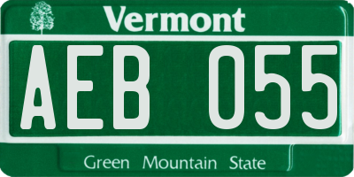 VT license plate AEB055