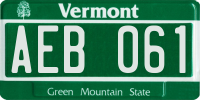 VT license plate AEB061