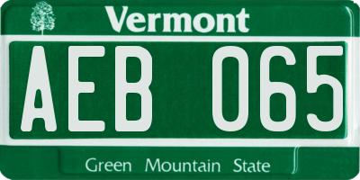 VT license plate AEB065