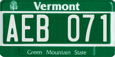 VT license plate AEB071