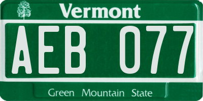 VT license plate AEB077