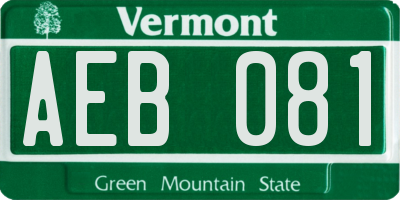VT license plate AEB081