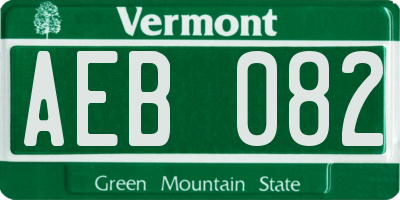 VT license plate AEB082