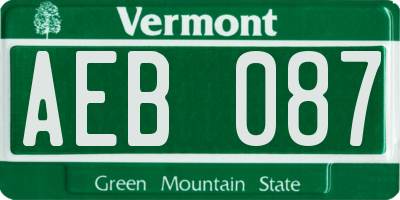 VT license plate AEB087