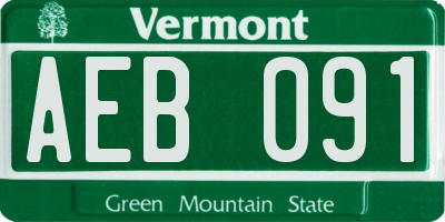 VT license plate AEB091