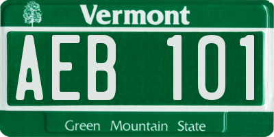VT license plate AEB101