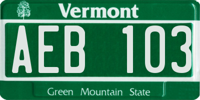 VT license plate AEB103